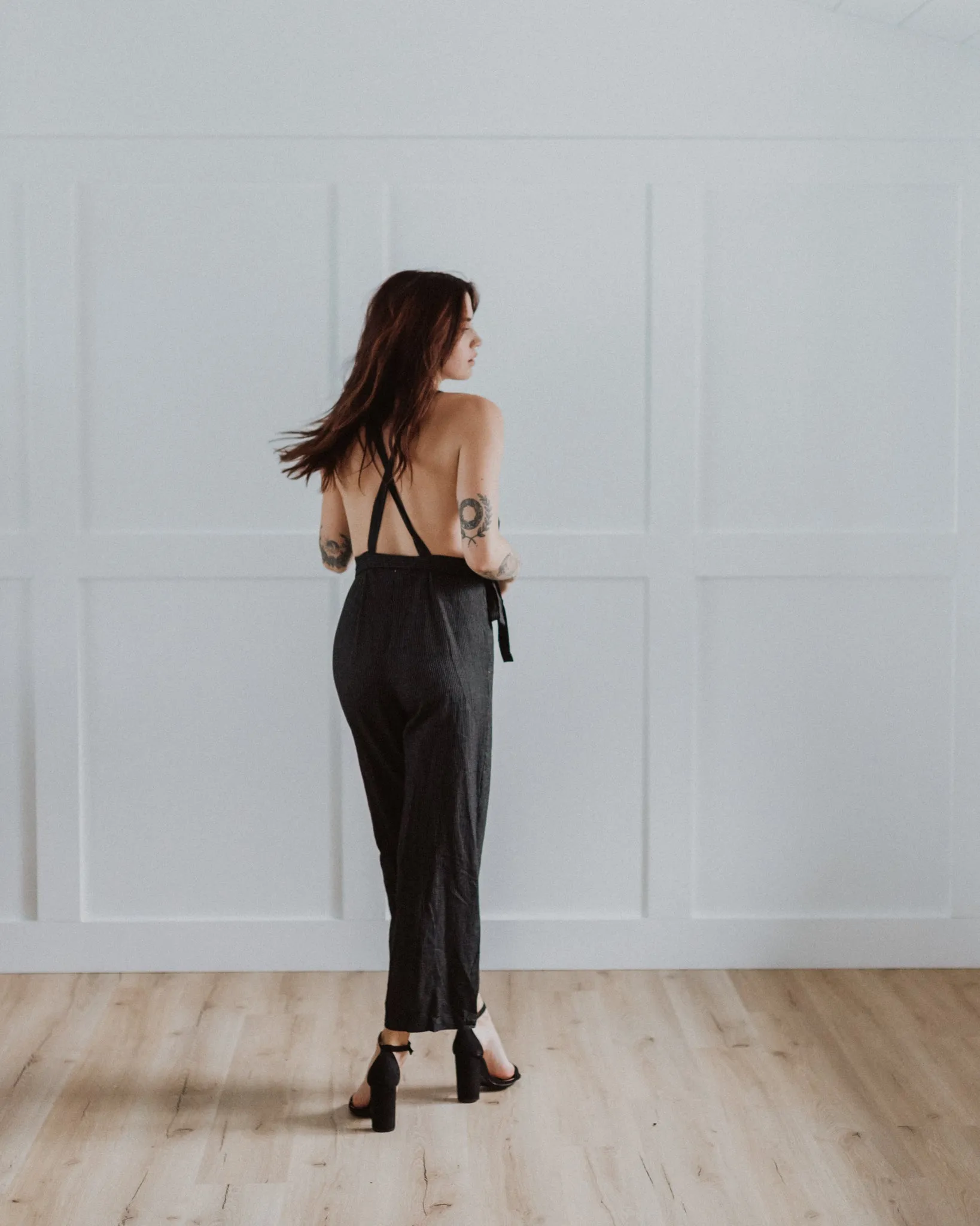 • sold out • striped linen jumpsuit