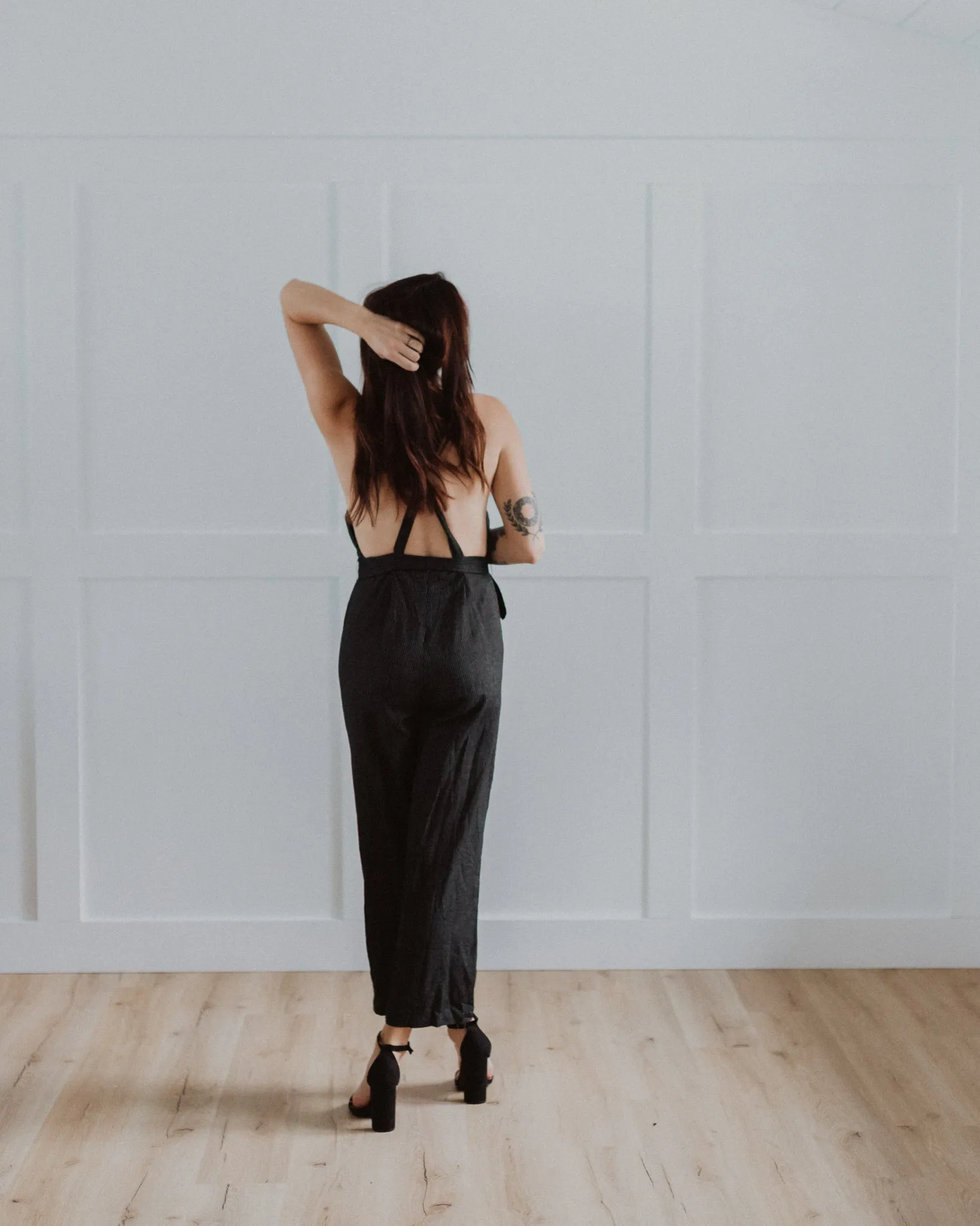 • sold out • striped linen jumpsuit