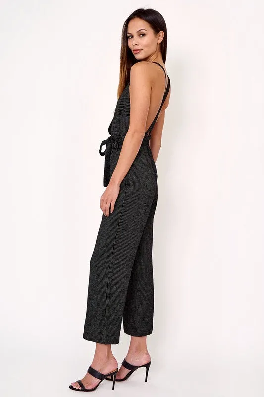 • sold out • striped linen jumpsuit