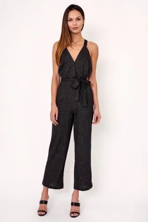 • sold out • striped linen jumpsuit