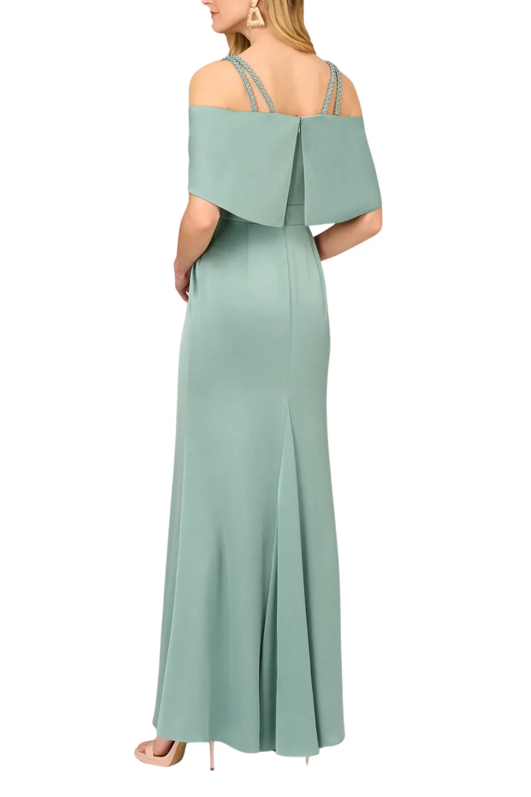 Aidan Mattox Double Strap Satin Column Gown