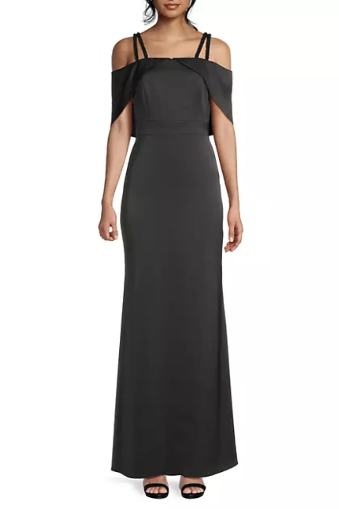 Aidan Mattox Double Strap Satin Column Gown