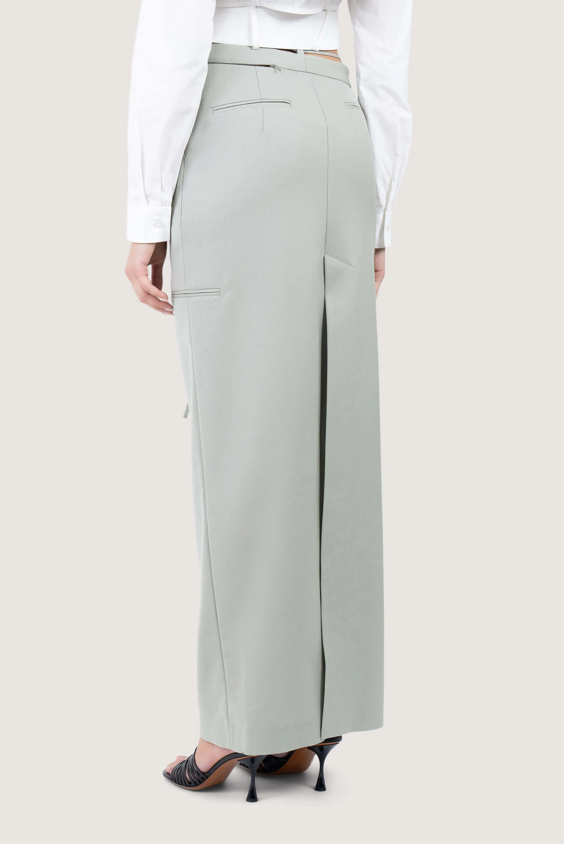 Asymmetric Tailored Midi Skirt
