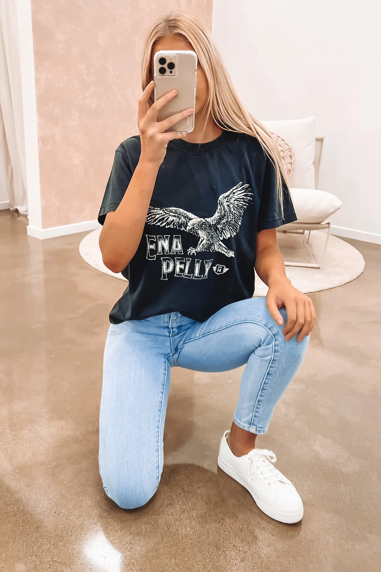 Bird Of Prey Tee Washed Black