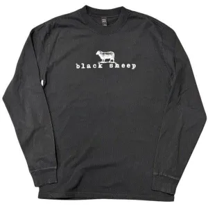 Black Sheep OG Logo Heavy Weight Faded Long Sleeve Tee Vintage Black