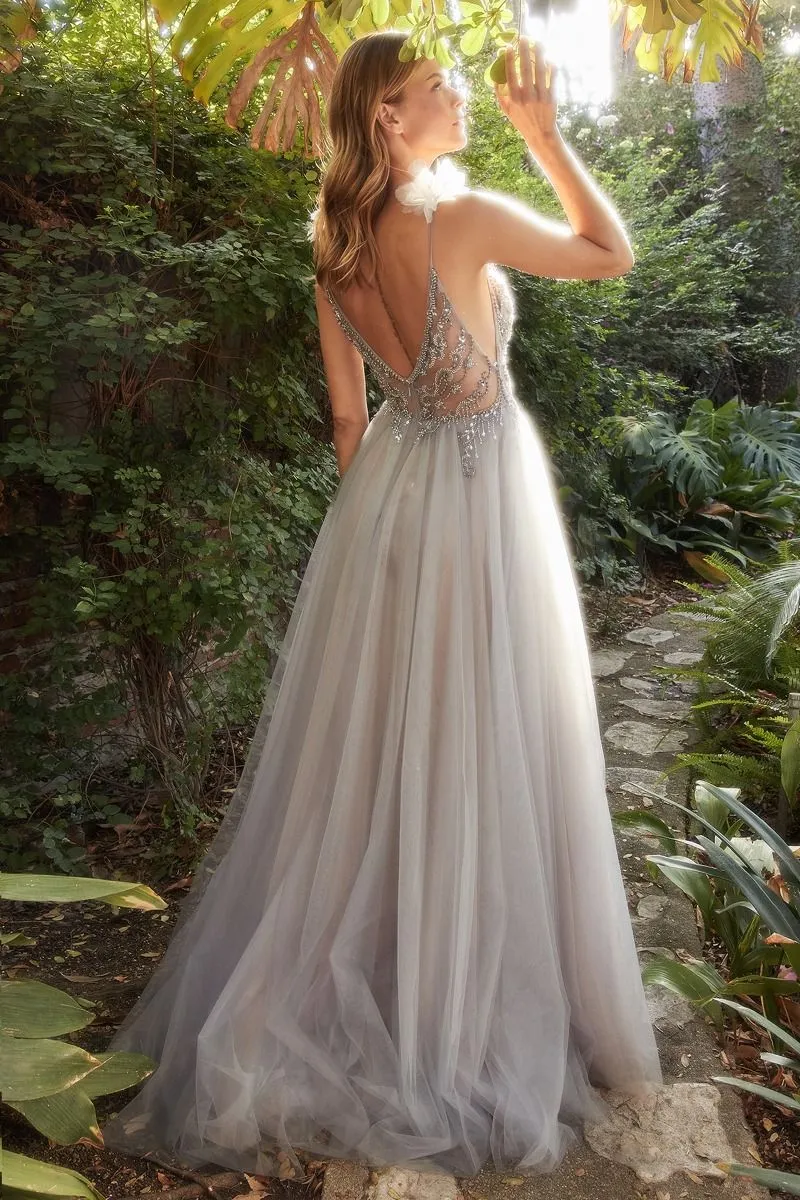 BLOOM BEADED A-LINE TULLE GOWN CDA1144