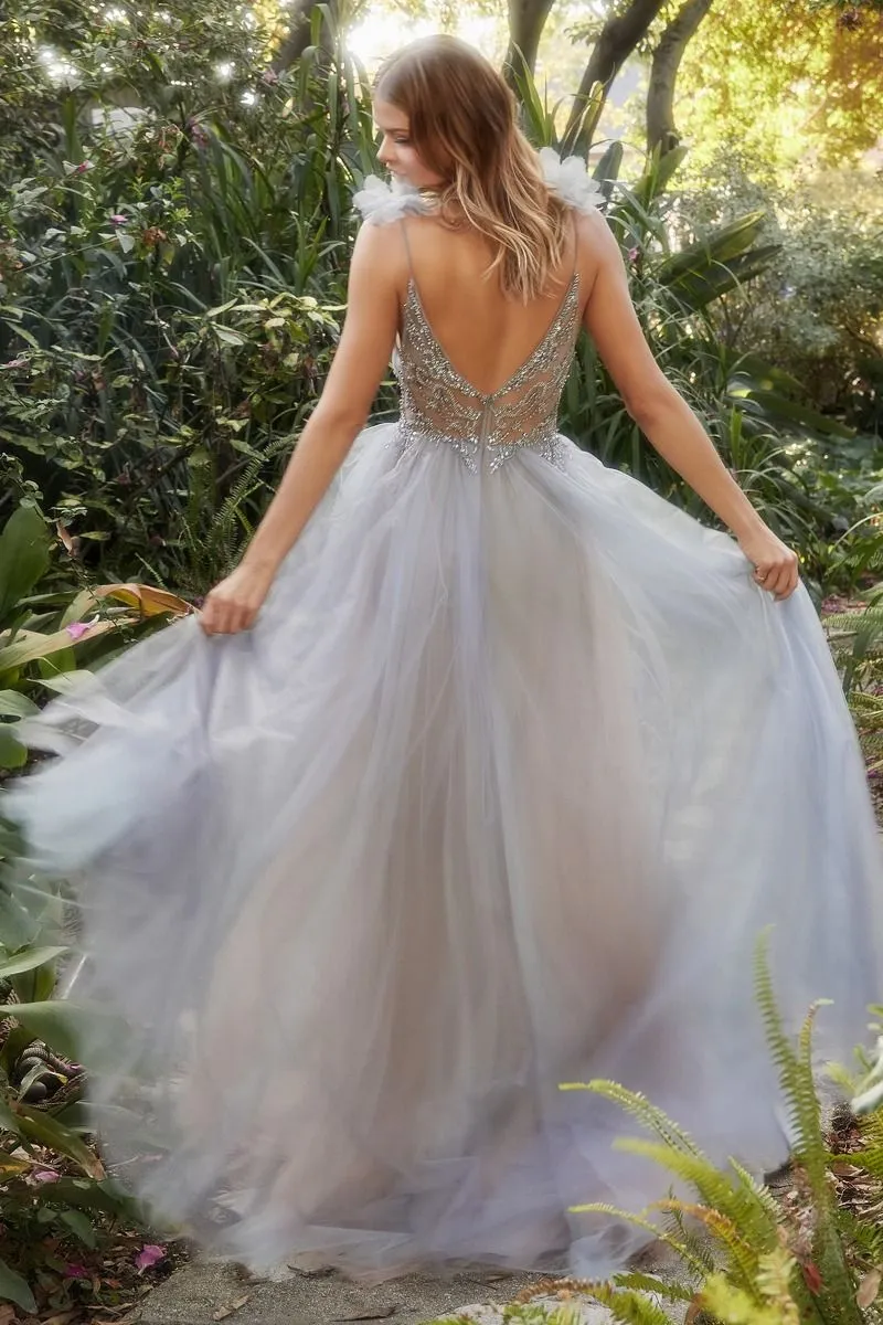 BLOOM BEADED A-LINE TULLE GOWN CDA1144