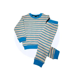Blue Stripe Fleece Tracksuit