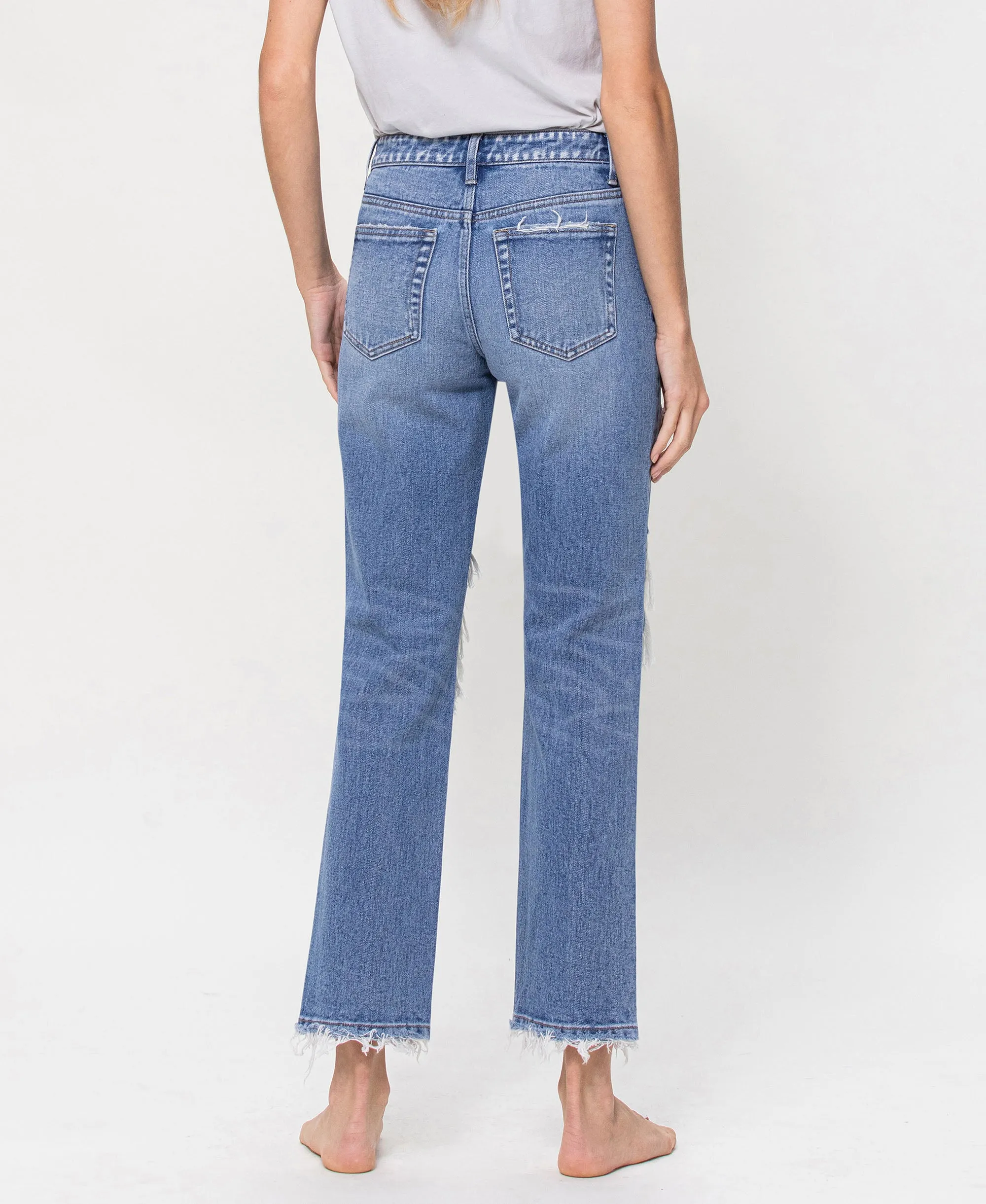 Brighten - Mid Rise Crop Straight Jeans