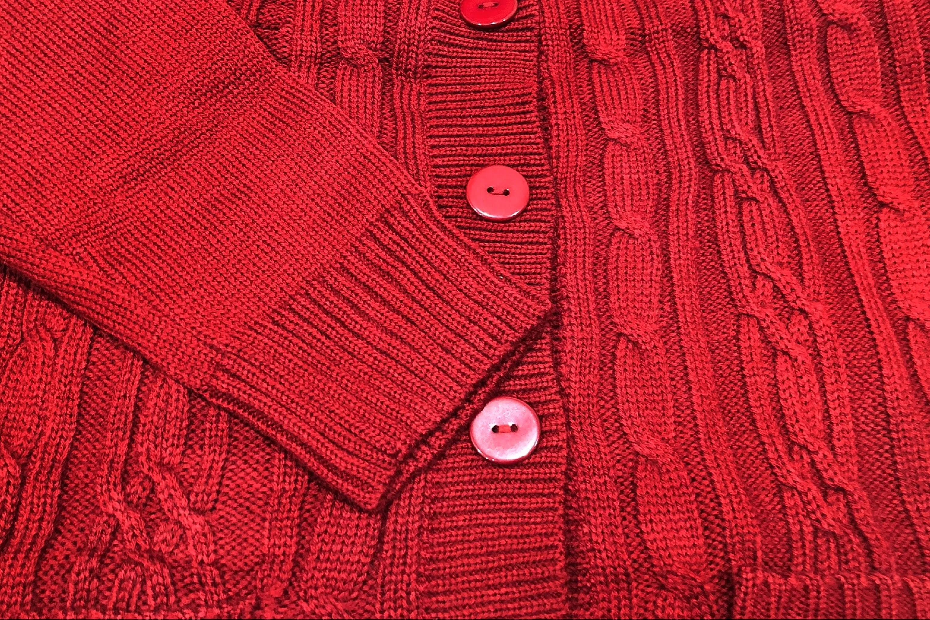 Chunky Cable Knit Sweater Cardigan (Wine Red)