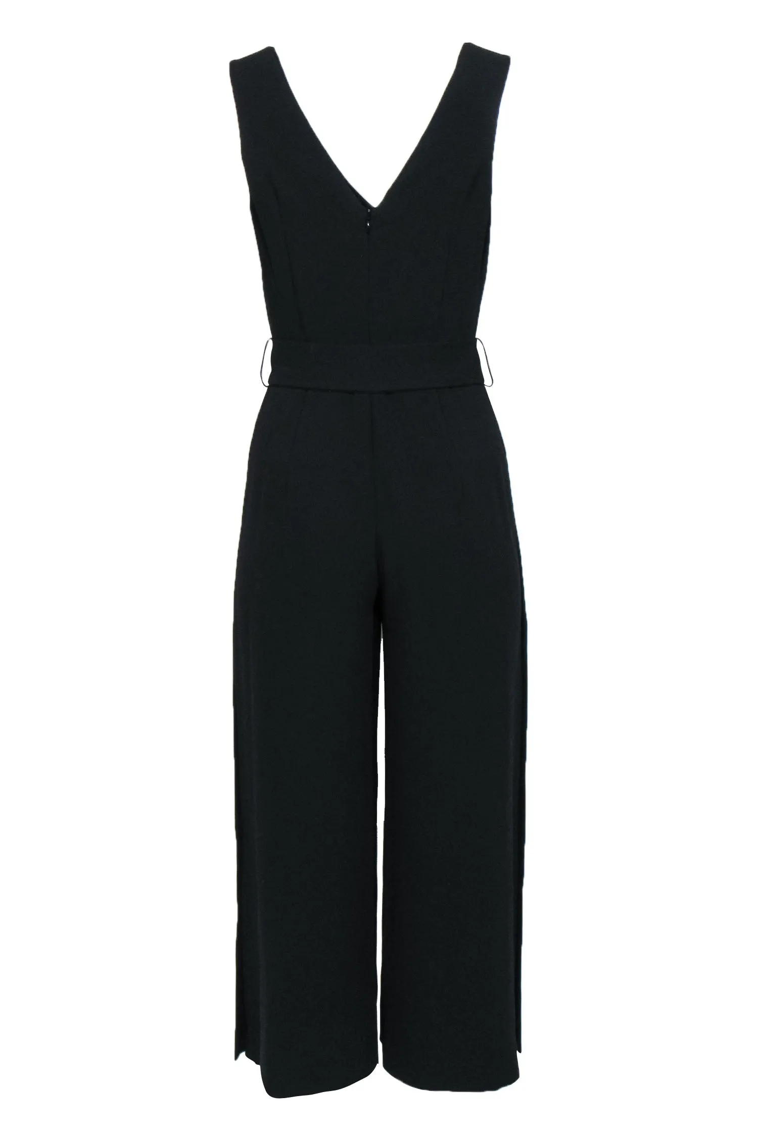 Club Monaco - Black Wide-Legged "Akinya" Belted Jumpsuit Sz 2