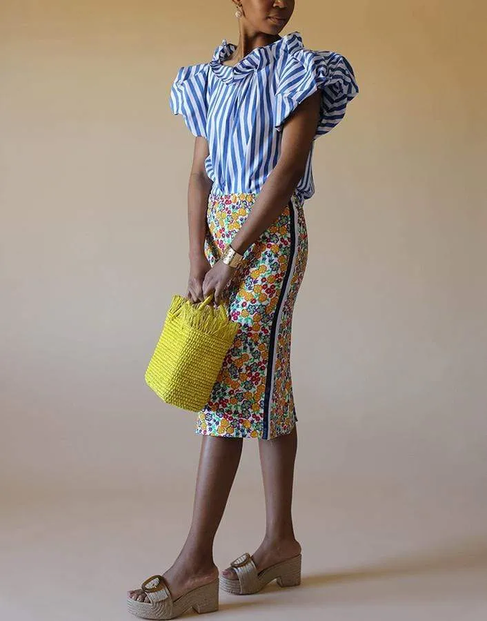Cobalt Striped Blouse
