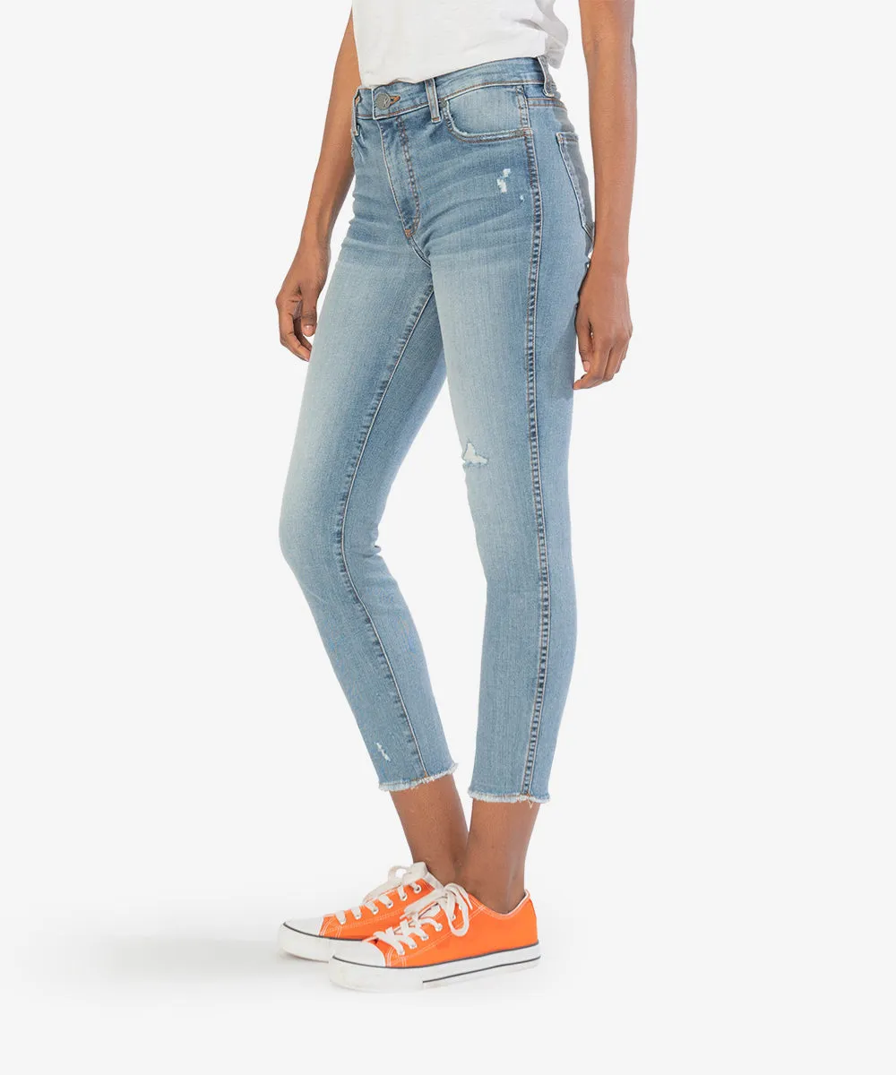 Connie High Rise Fab Ab Crop Fray Hem - Thinker