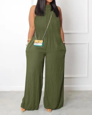 Cute Print Wide Leg Long Jumpsuit