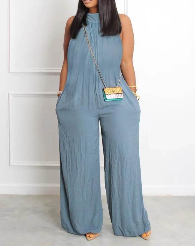 Cute Print Wide Leg Long Jumpsuit