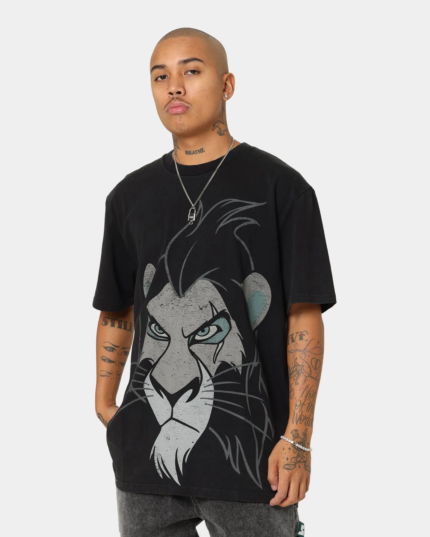 Disney Scar Vintage T-Shirt Washed Black