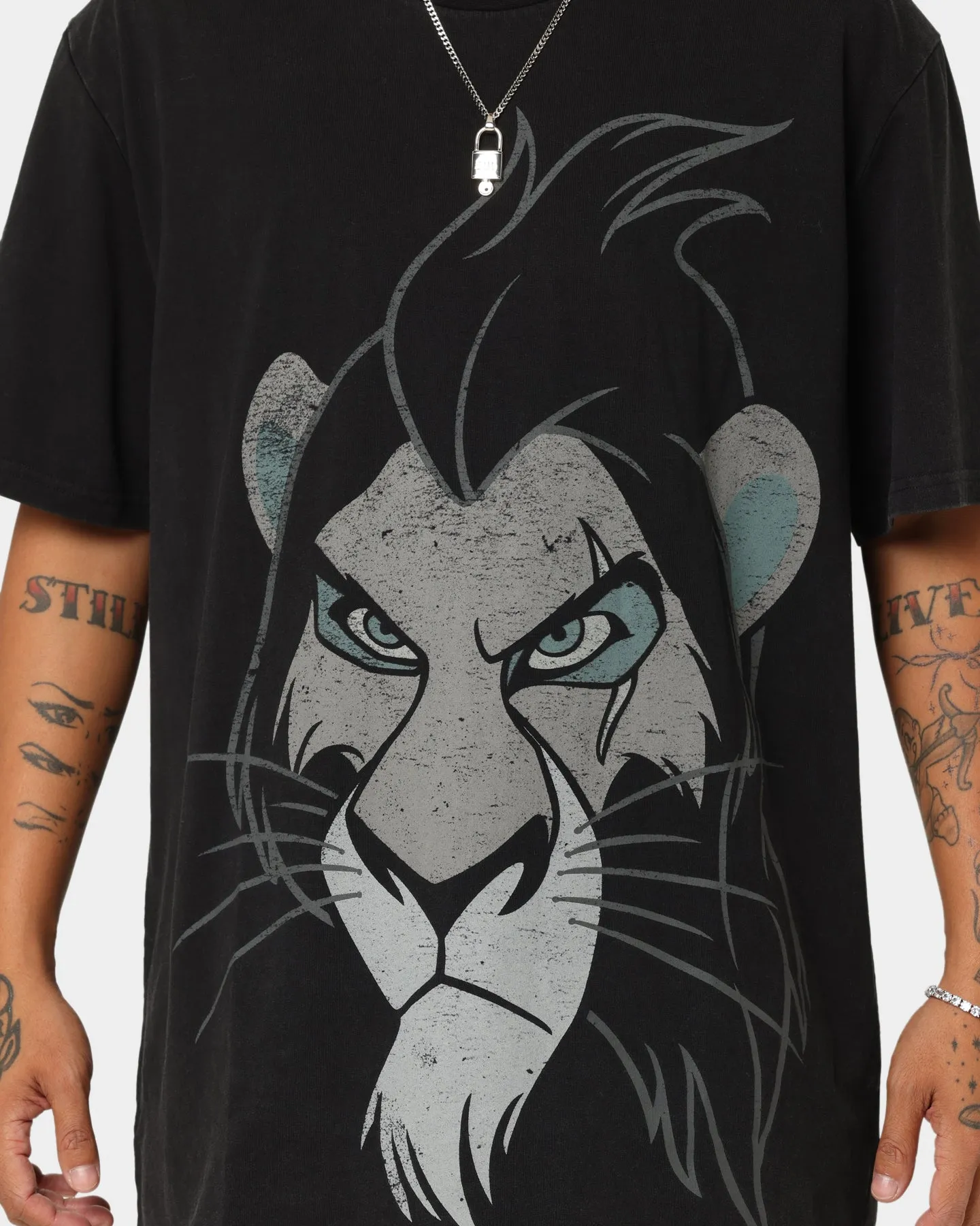 Disney Scar Vintage T-Shirt Washed Black