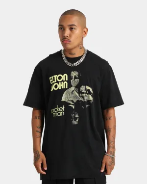 Elton John Rocket Man Vintage T-Shirt Washed Black