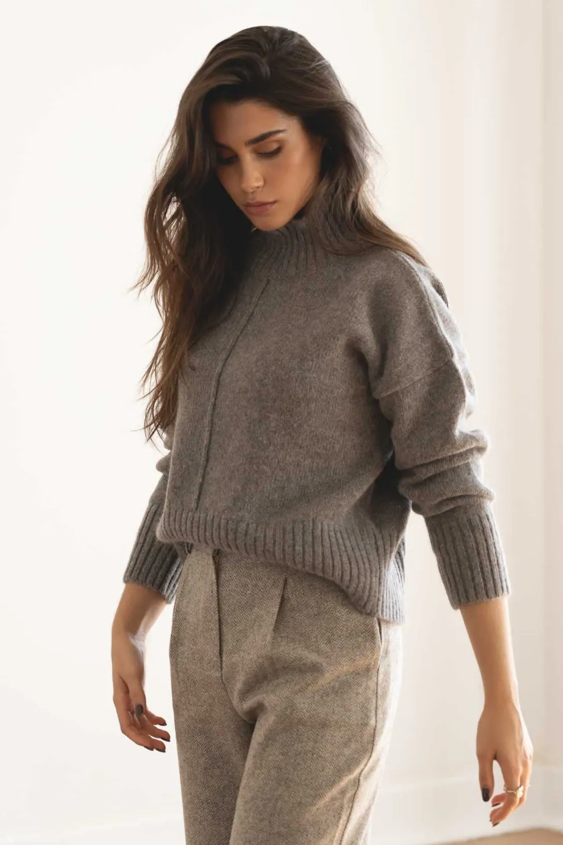 Emma Brown Alpaca Mockneck
