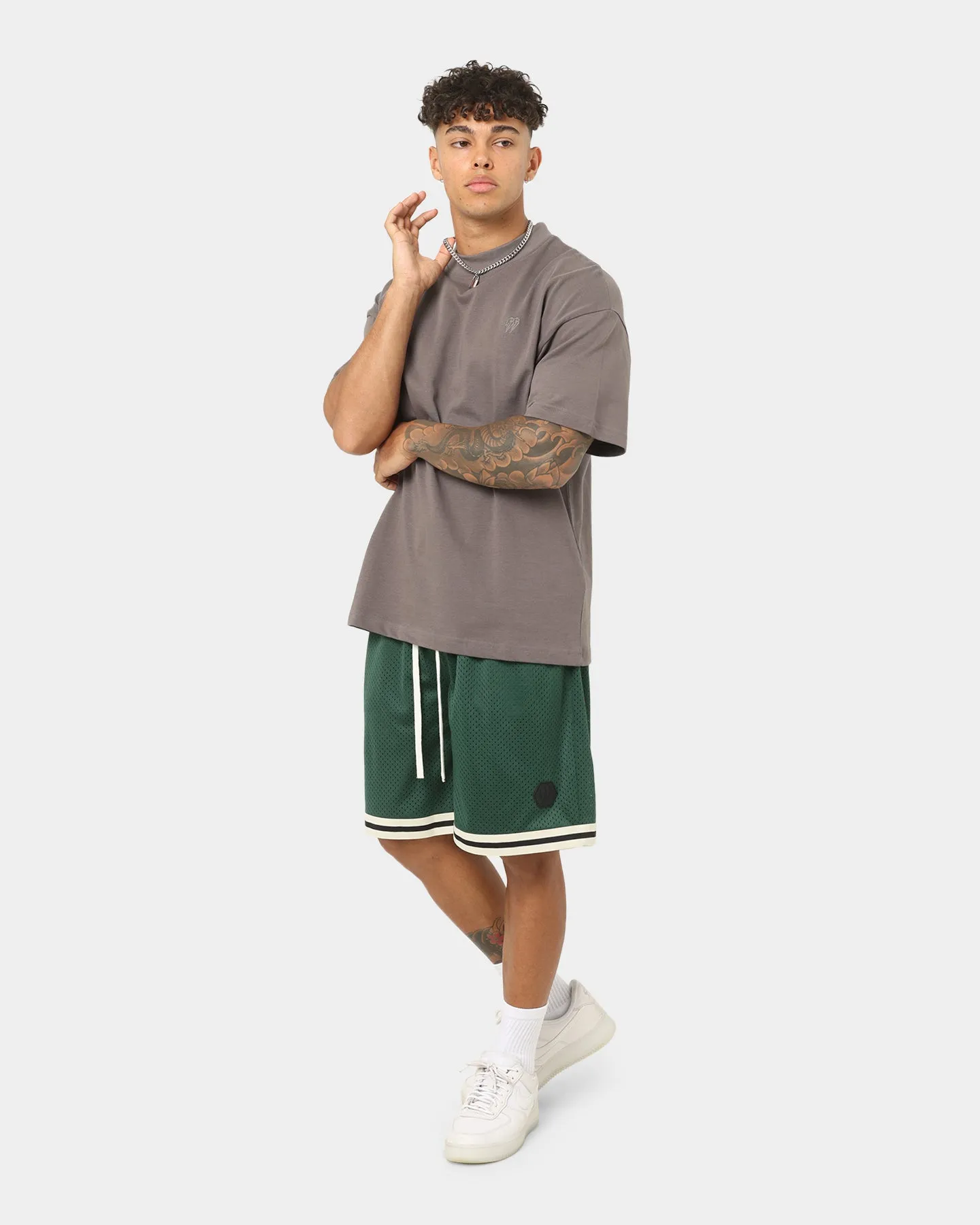 EN ES Origins High Neck T-Shirt Vintage Charcoal