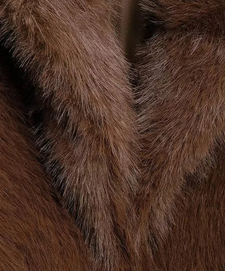 Faux Fur Short Coat Fluffy Long Sleeve