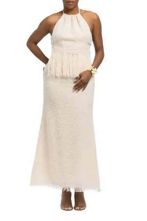 Fringe Flared Pencil Skirt