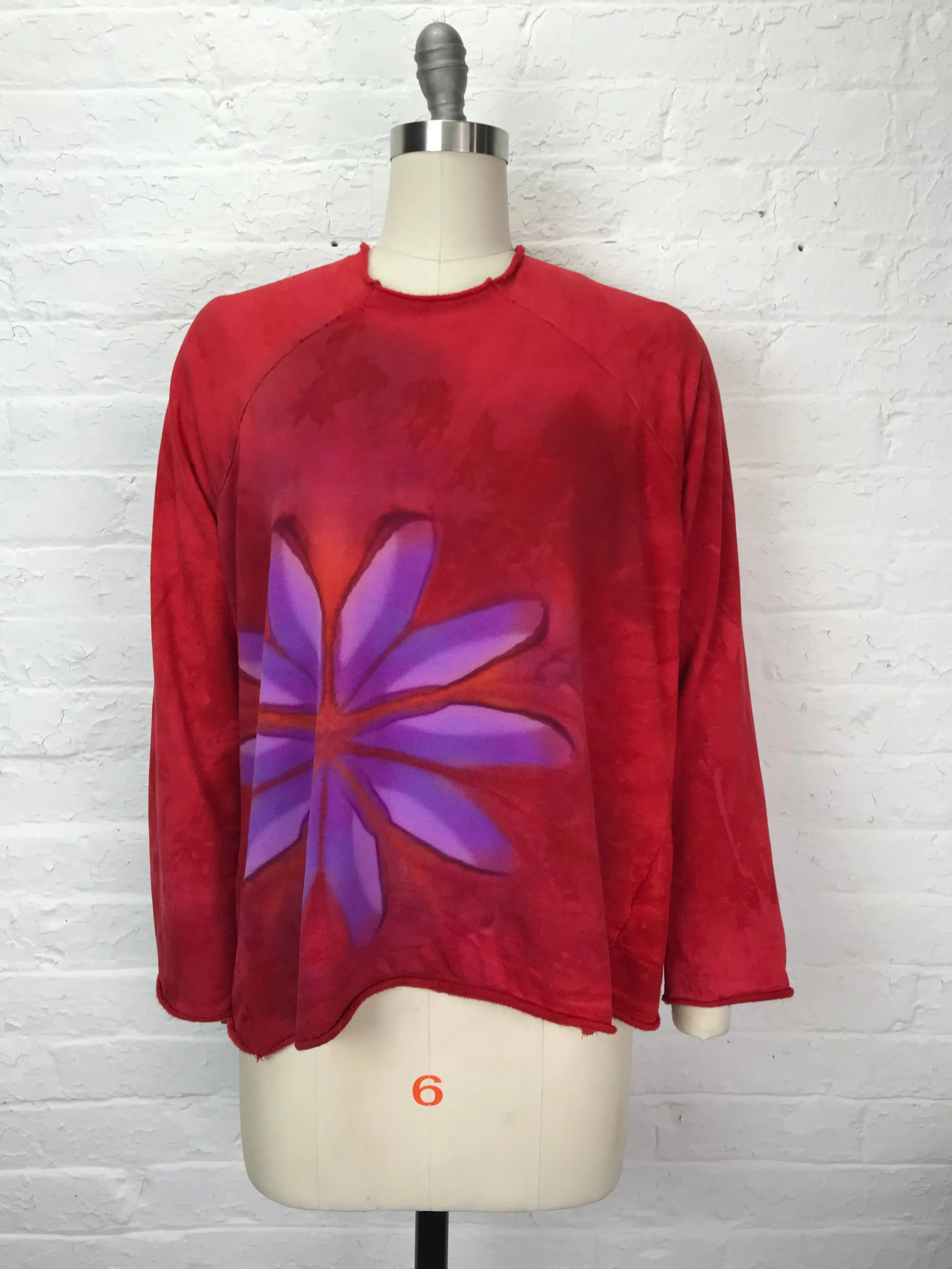 Funnel Neck Raglan Sweatshirt in Hothouse Violet - Medium