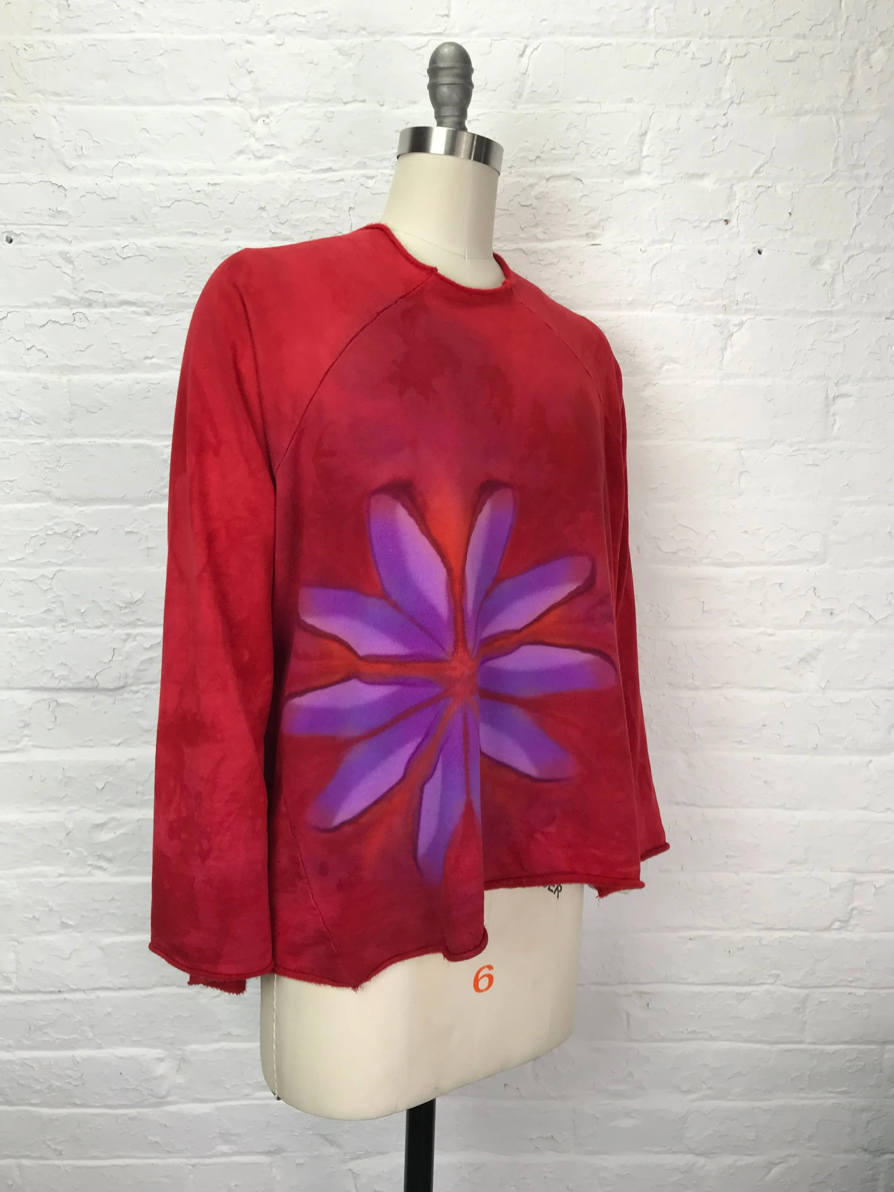 Funnel Neck Raglan Sweatshirt in Hothouse Violet - Medium