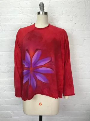 Funnel Neck Raglan Sweatshirt in Hothouse Violet - Medium