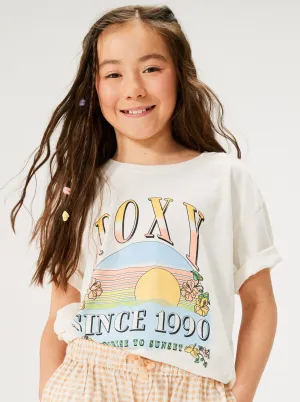 Girls 4-16 Sunrise To Sunset Oversized Boyfriend T-Shirt - Snow White