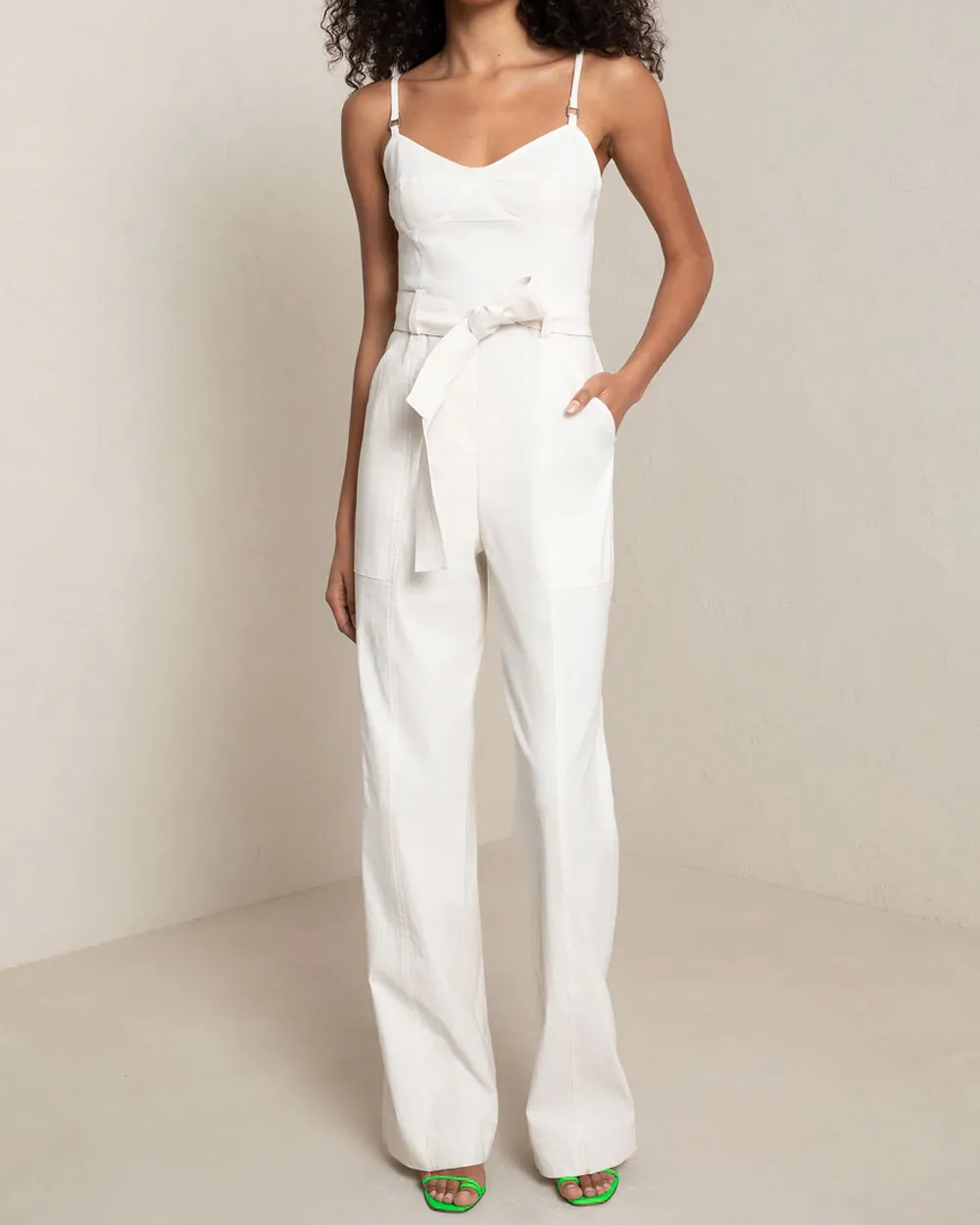Glace Belted Linen Mila Jumpsuit