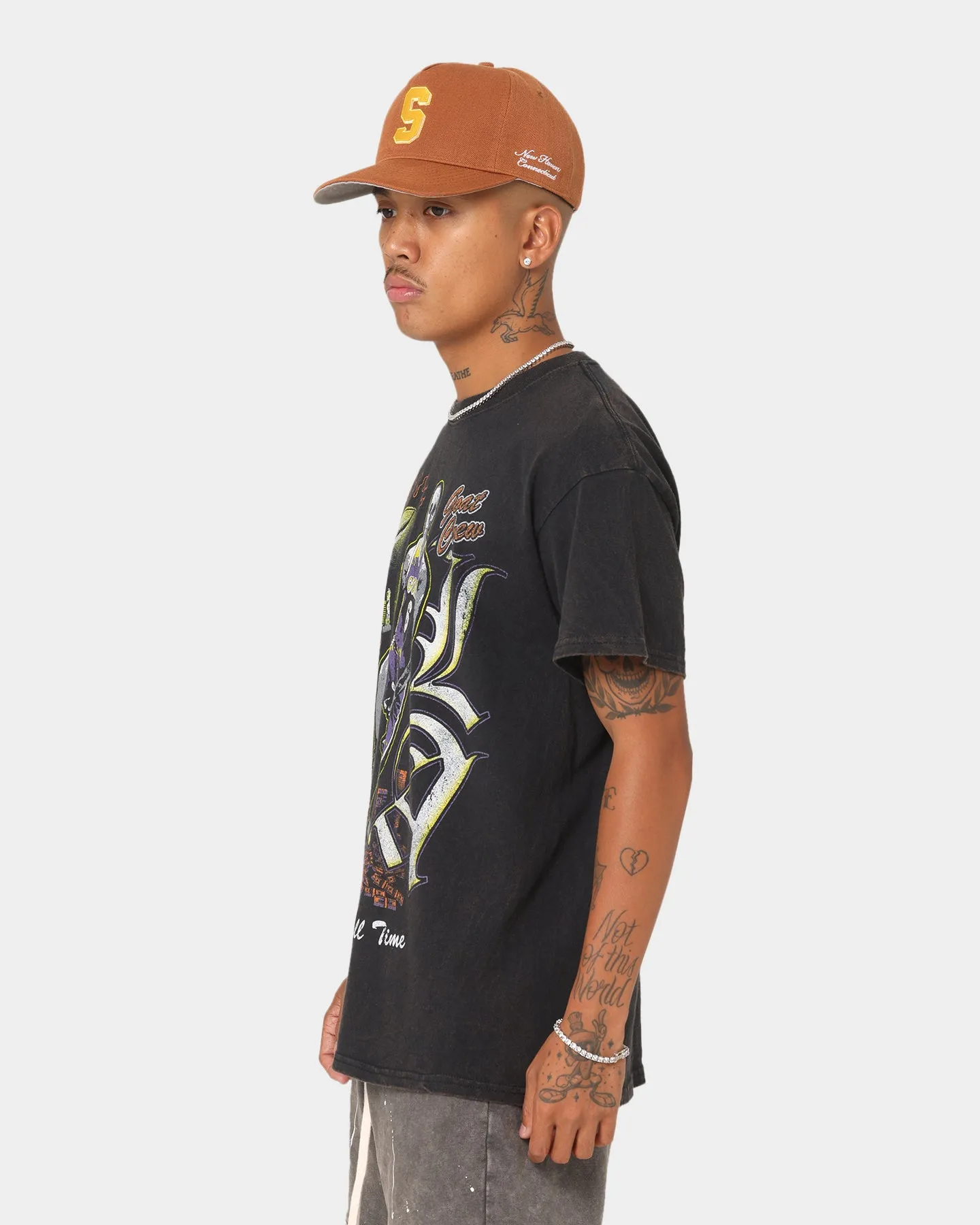 Goat Crew Big LA Baller Vintage T-Shirt Washed Black