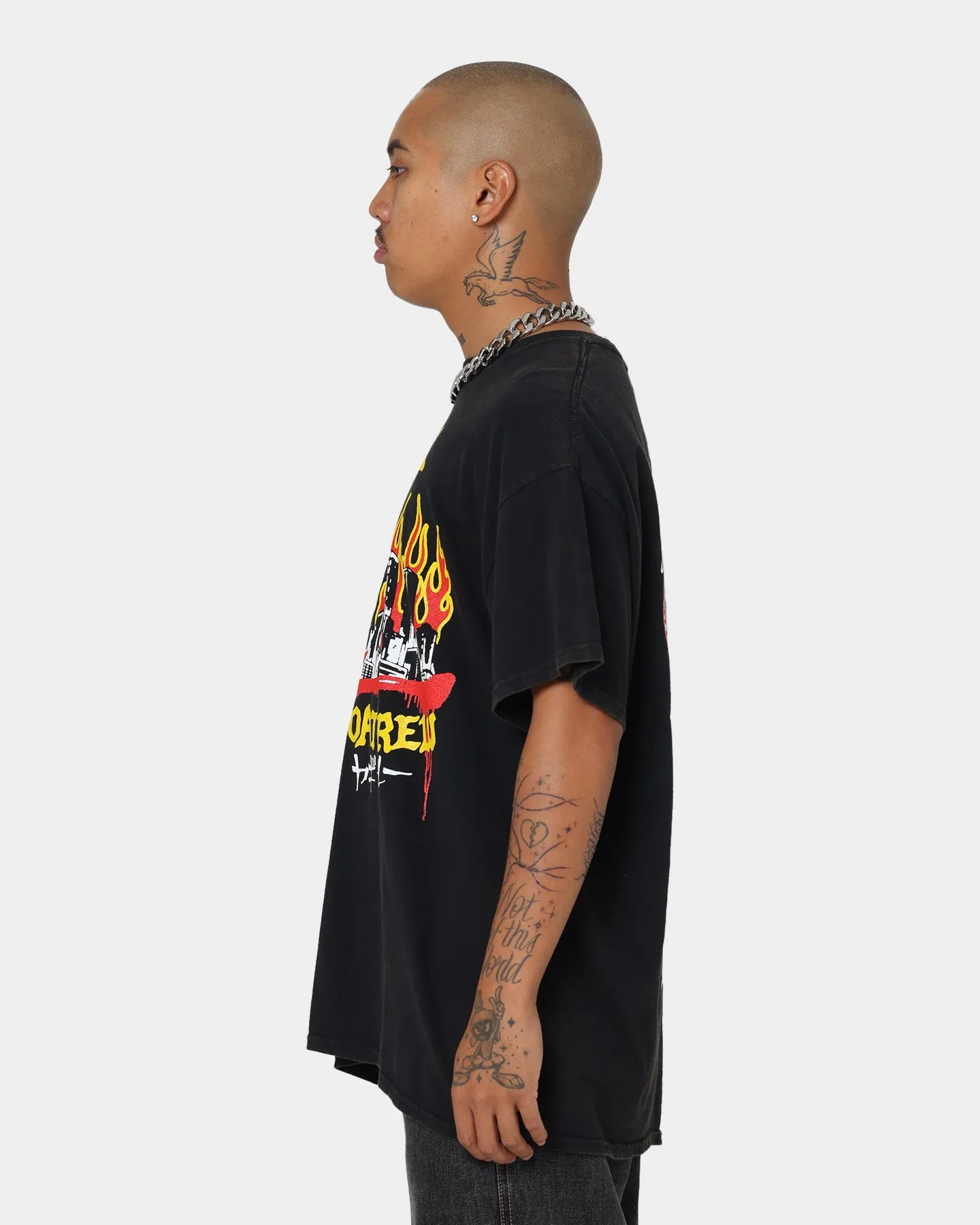 Goat Crew Good Kids Bad City All Over Print T-Shirt Washed Black