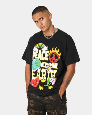 Goat Crew Peace On Earth Vintage T-Shirt Washed Black