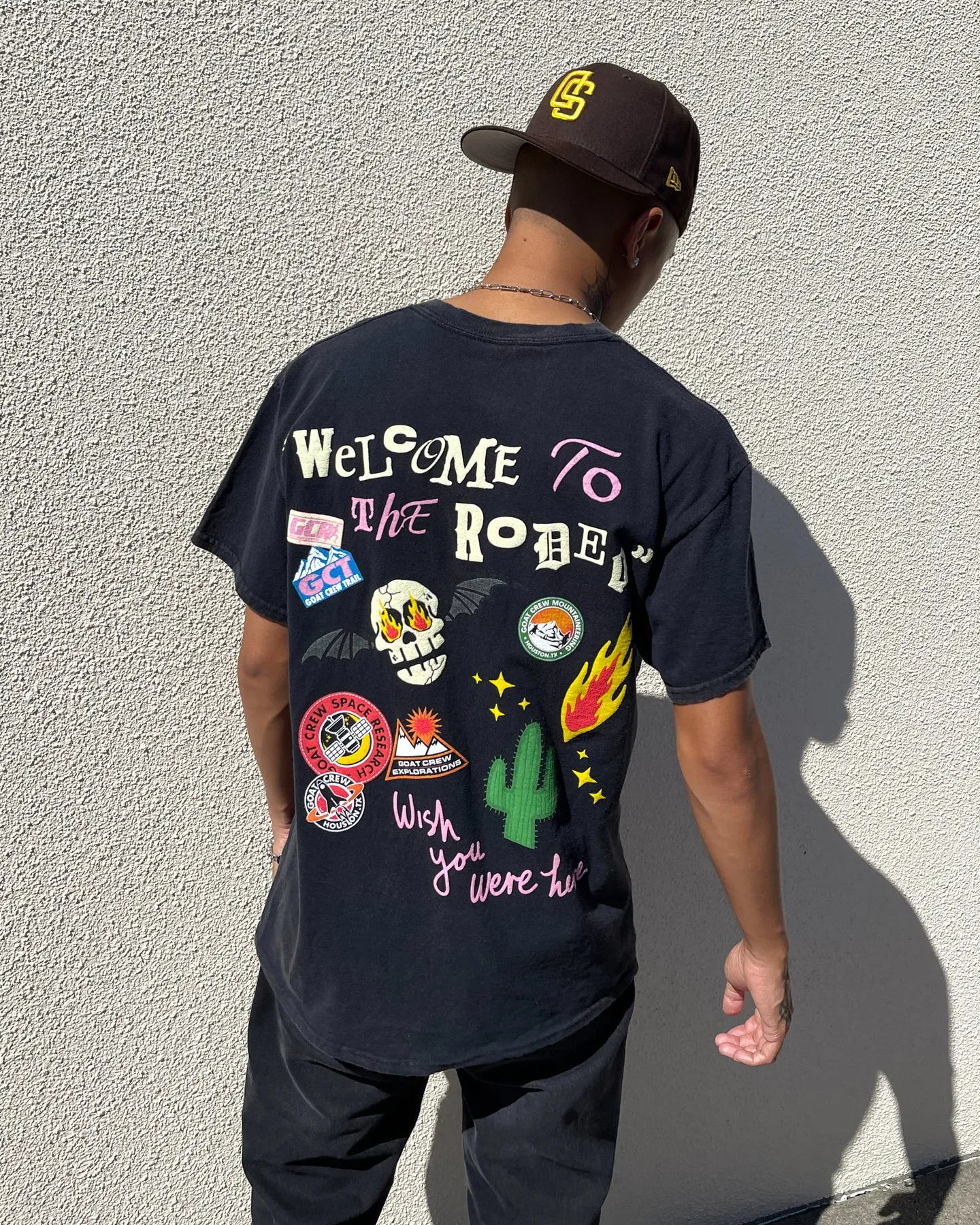 Goat Crew Welcome Vintage T-Shirt Black Wash