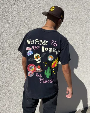 Goat Crew Welcome Vintage T-Shirt Black Wash