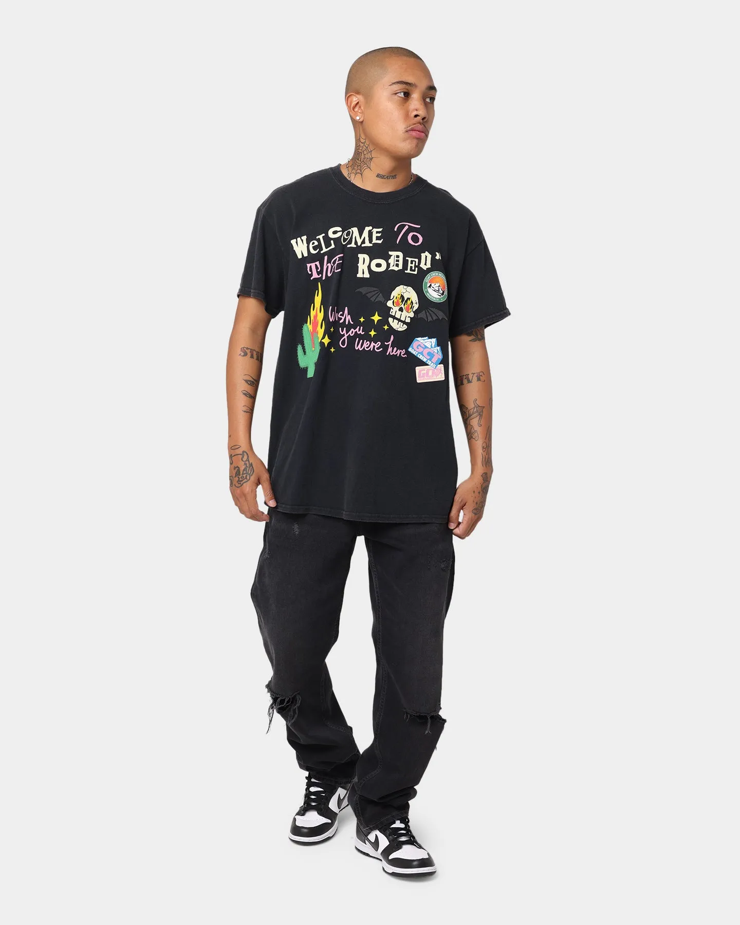Goat Crew Welcome Vintage T-Shirt Black Wash