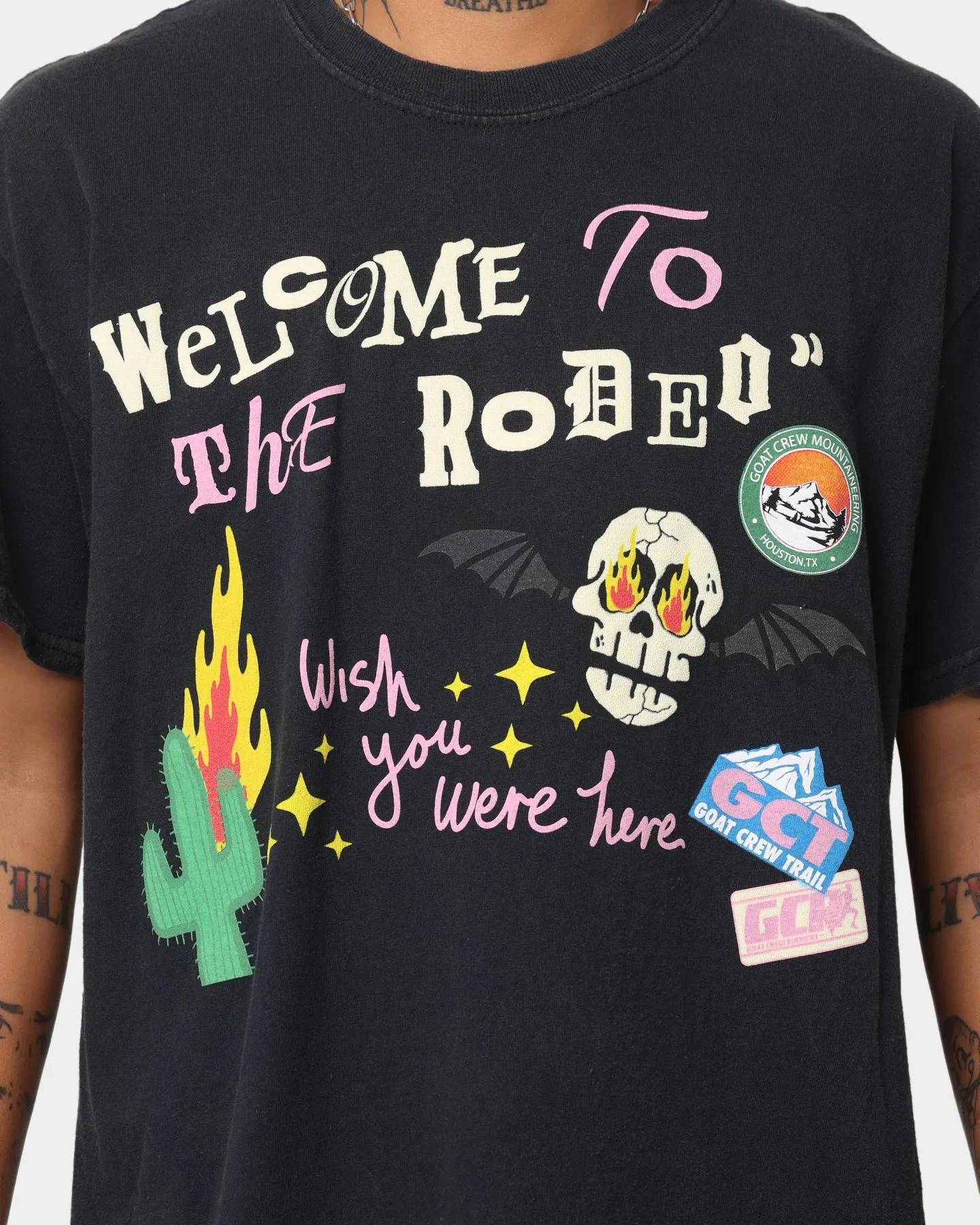 Goat Crew Welcome Vintage T-Shirt Black Wash