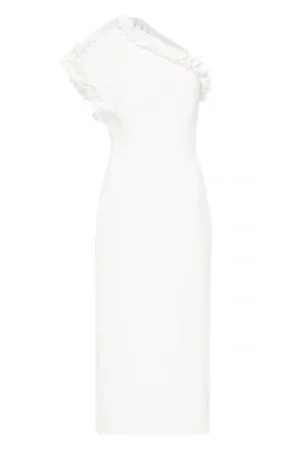 Ivory Baci One Shoulder Midi Dress