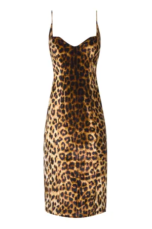Leopard Velvet Midi Dress