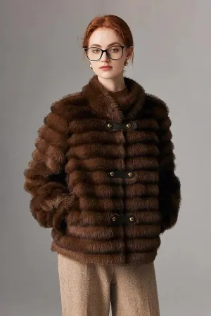 Luxurious Faux Sable Fur Coat