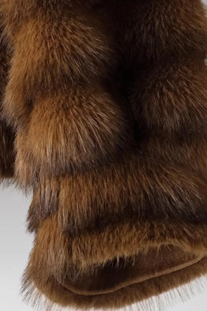 Luxurious Faux Sable Fur Coat