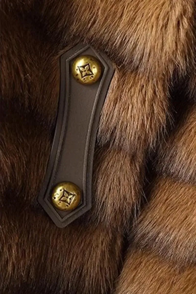 Luxurious Faux Sable Fur Coat