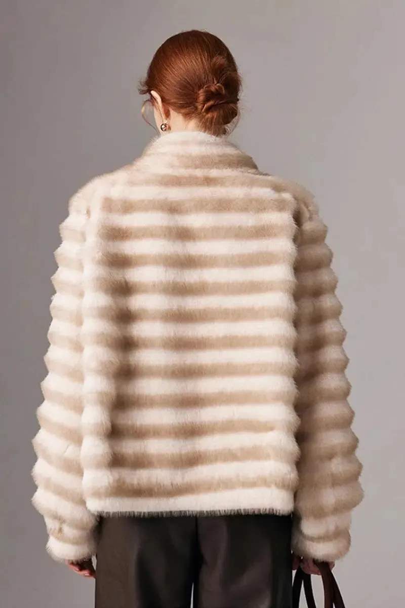 Luxurious Faux Sable Fur Coat
