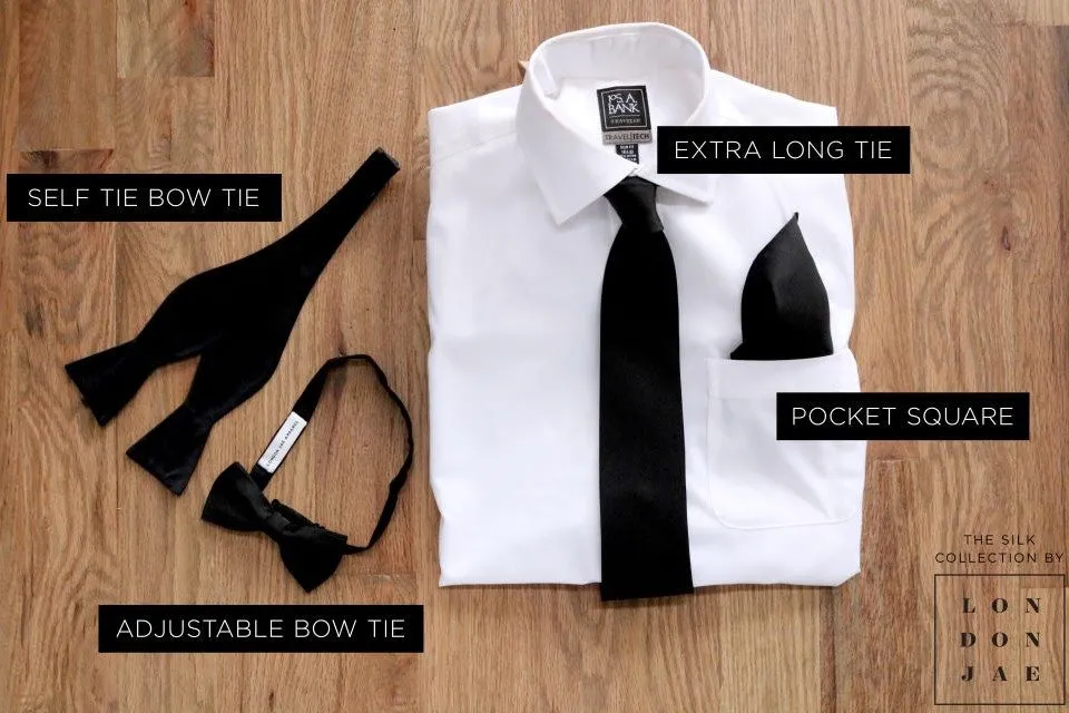 Midnight Black Skinny Silk Neck Tie