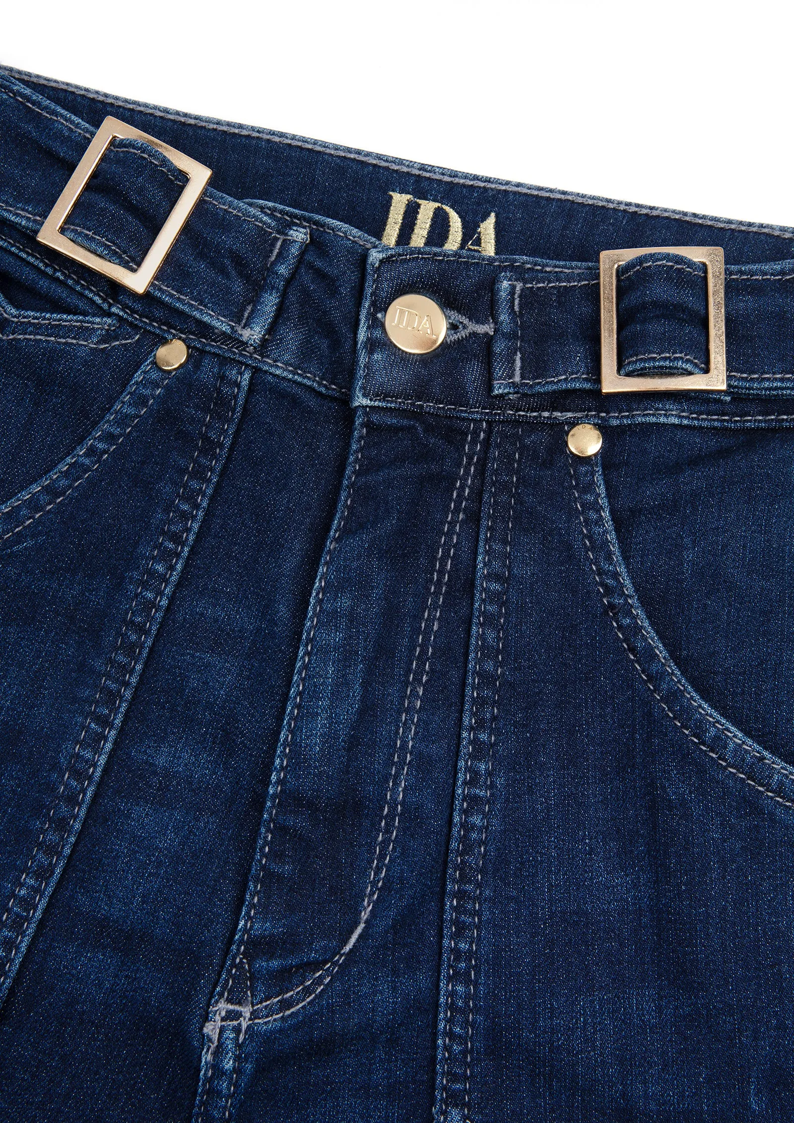 Minnie The High Top Full Length Wide Leg Flared Jeans | Working Girl [Dark Wash]