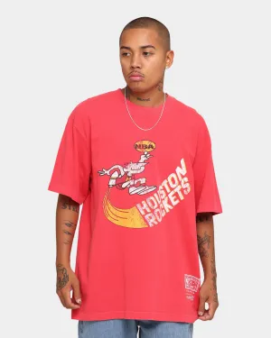 Mitchell & Ness Houston Rockets Oversized TM CLR Logo Vintage T-Shirt Faded Red