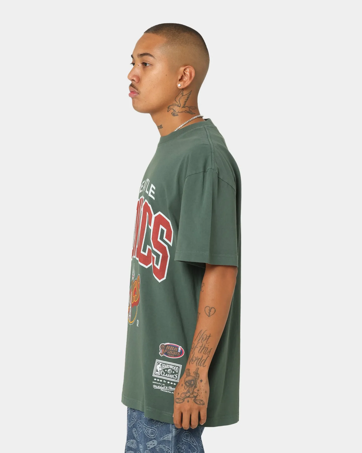 Mitchell & Ness Seattle Supersonics XL Arch Vintage T-Shirt Faded Dark Green