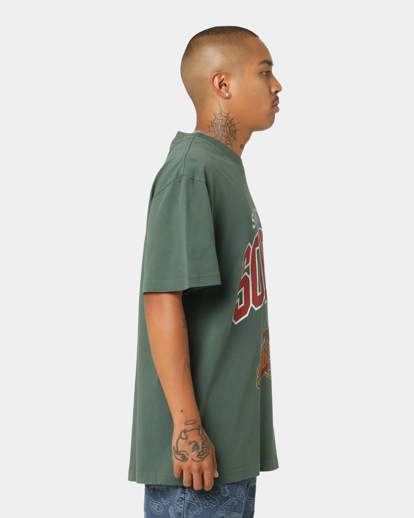 Mitchell & Ness Seattle Supersonics XL Arch Vintage T-Shirt Faded Dark Green