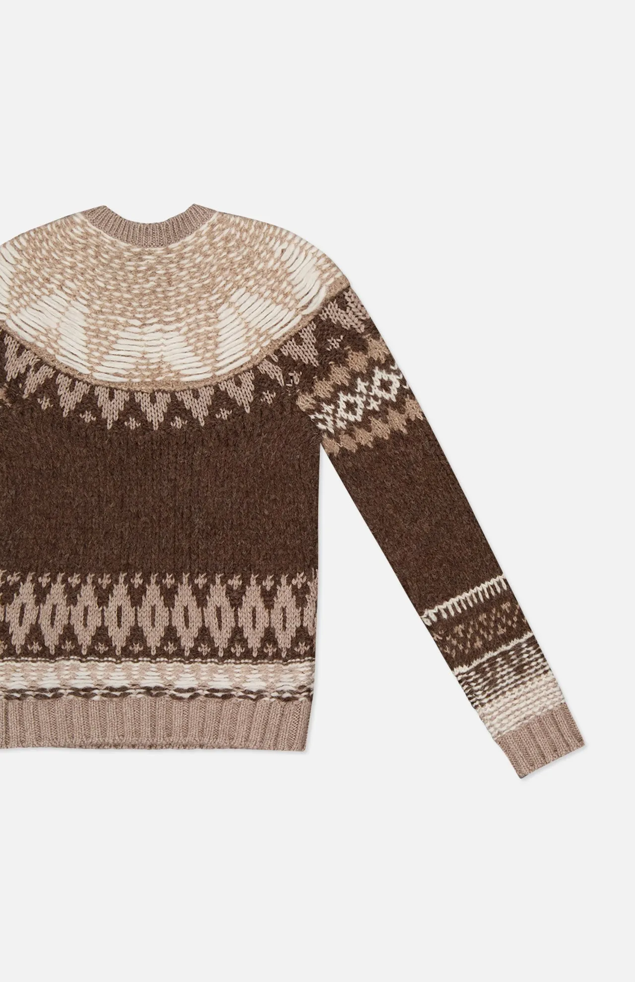Patterned Cable Knit Pullover Sweater